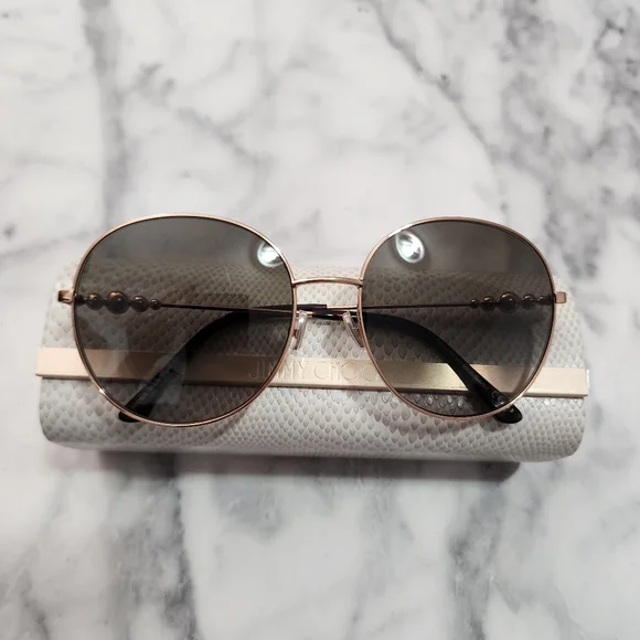NEW Authentic JIMMY CHOO birdie Round Sunglasses - Picture 7 of 7